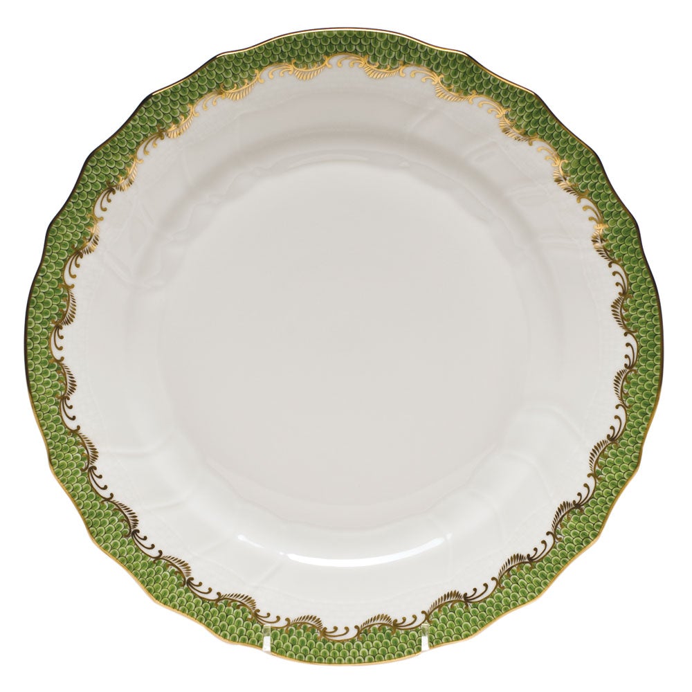 Premium Fish Scale Design Ceramic Dinner Plates - Elegant 10-Inch Evergreen Tableware for Restaurants, Weddings & Fine Dining
