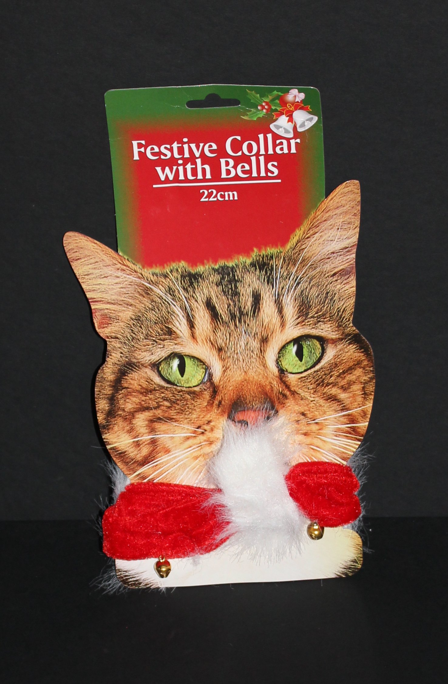 Festive Cat Santa Collar with Jingle Bells - Christmas Pet Costume Accessory for Holiday Photos & Party Outfits