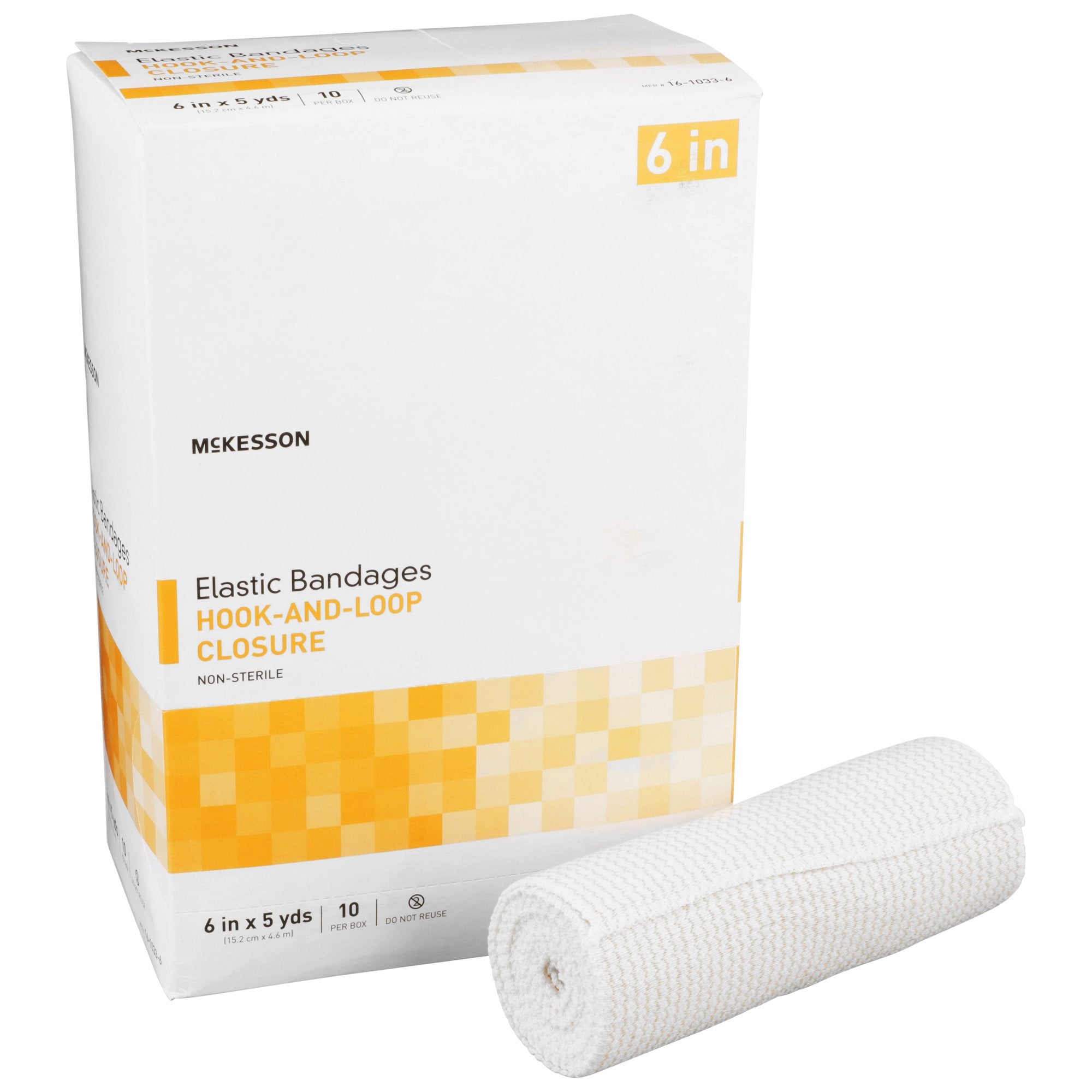 McKesson Elastic Bandage with Hook and Loop Closure - Adjustable Compression Wrap for Sports Injuries, Sprains & Recovery - Ideal for Athletes, First Aid & Post-Surgery Support