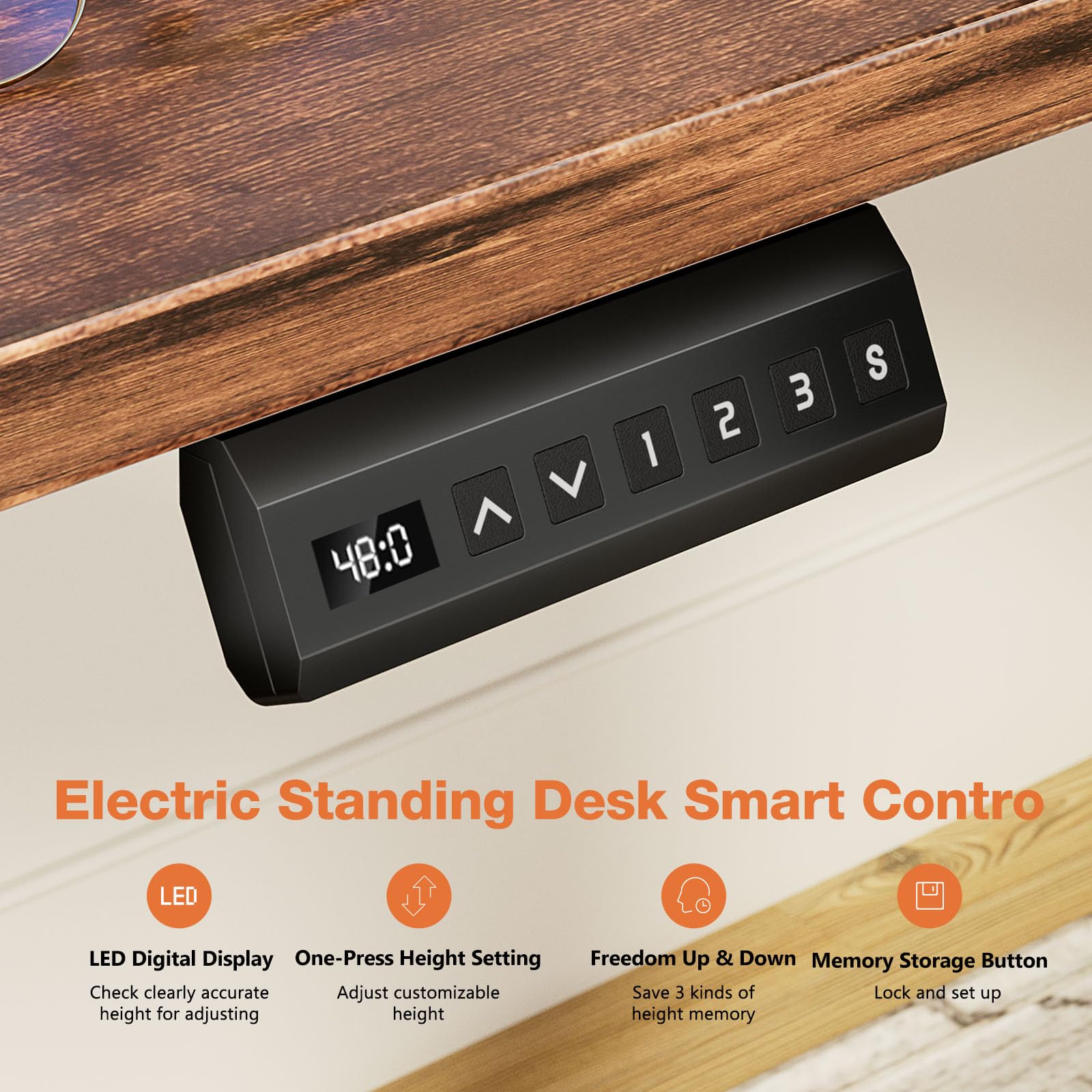 Sweetcrispy 55 x 24 Inch Electric Height Adjustable Standing Desk - Sit to Stand Home Office Desk with Splice Board, 2 Hooks & Cable Management | Perfect for Remote Work, Gaming & Ergonomic Workspace Setup