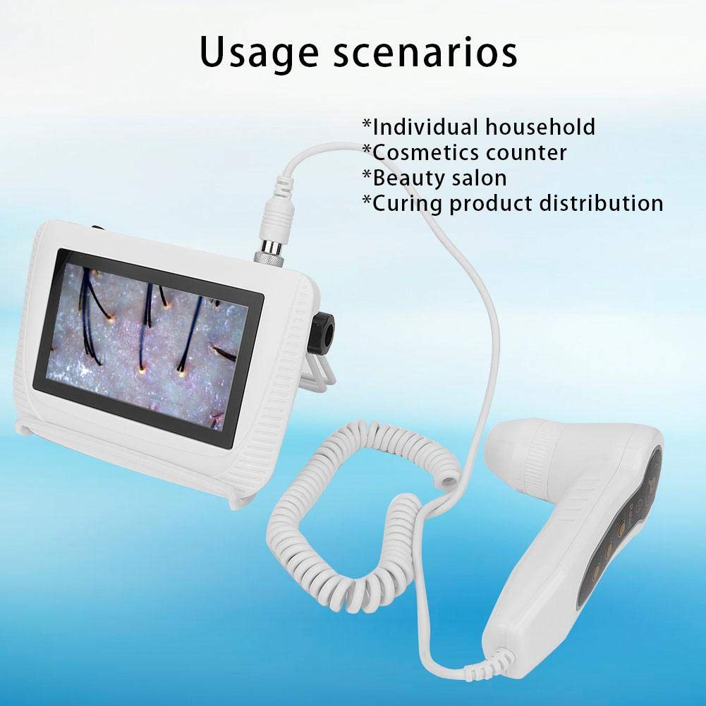5-in-1 Professional Scalp & Hair Analyzer - 50X/200X Magnification Digital Microscope with LCD Screen | Rechargeable Portable Hair Follicle Detector for Moisture, Oil & Pigment Analysis | Ideal for Home Salon Use, Dermatology Clinics & Hair Care Professionals (US Stock)