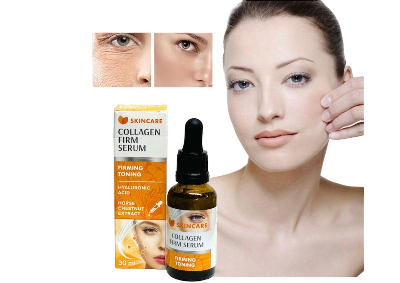 Best Anti-Aging Collagen Firming Serum 30ml - Hydrating & Smoothing Facial Treatment for Wrinkles & Fine Lines | Day & Night Skincare Routine