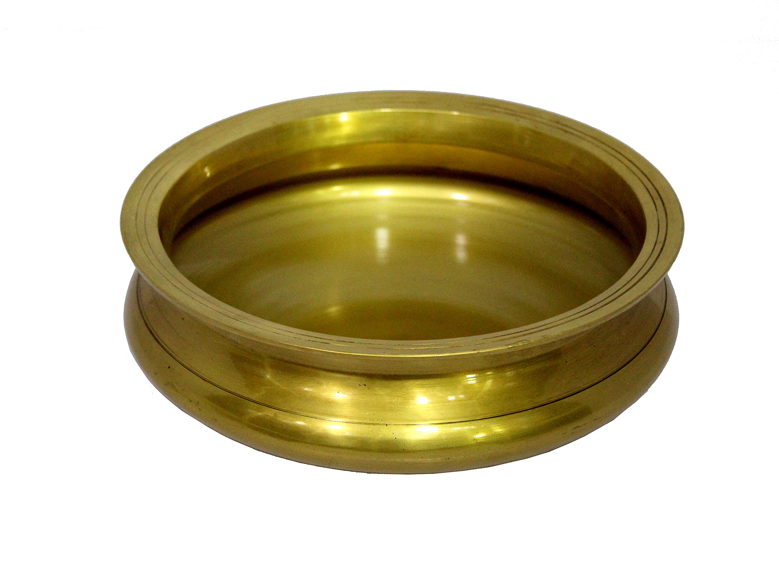 eSplanade - Traditional Indian Brass Urli Bowl | Ethnic Decorative Showpiece for Home Decor | 9.5 Inch Diameter Vastu Brass Urli | Perfect for Pooja, Wedding Centerpieces & Living Room Decor