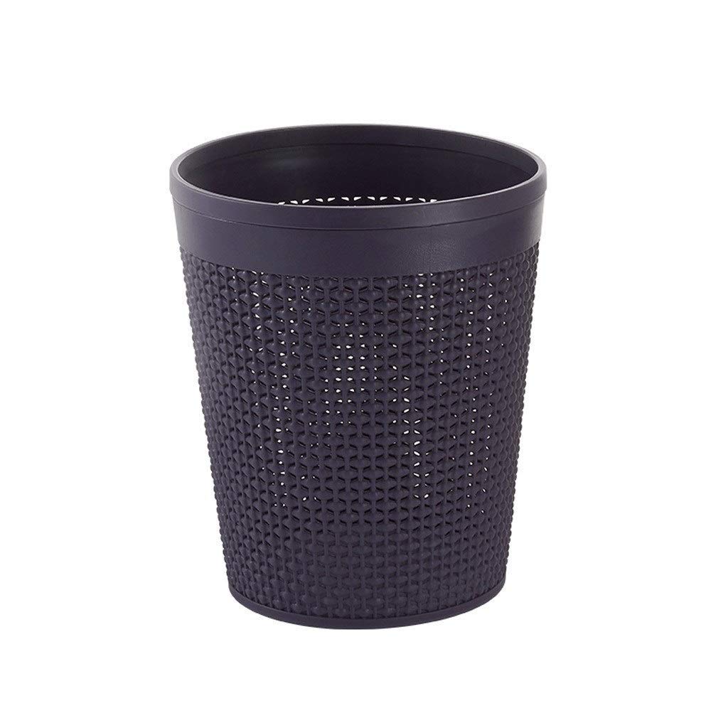 ZNZN 6L/1.5 Gallon Plastic Trash Can with Pressure Ring - Round Hollow Design Waste Recycling Bin for Bathroom, Kitchen & Bedroom - Perfect for Small Spaces & Eco-Friendly Waste Disposal