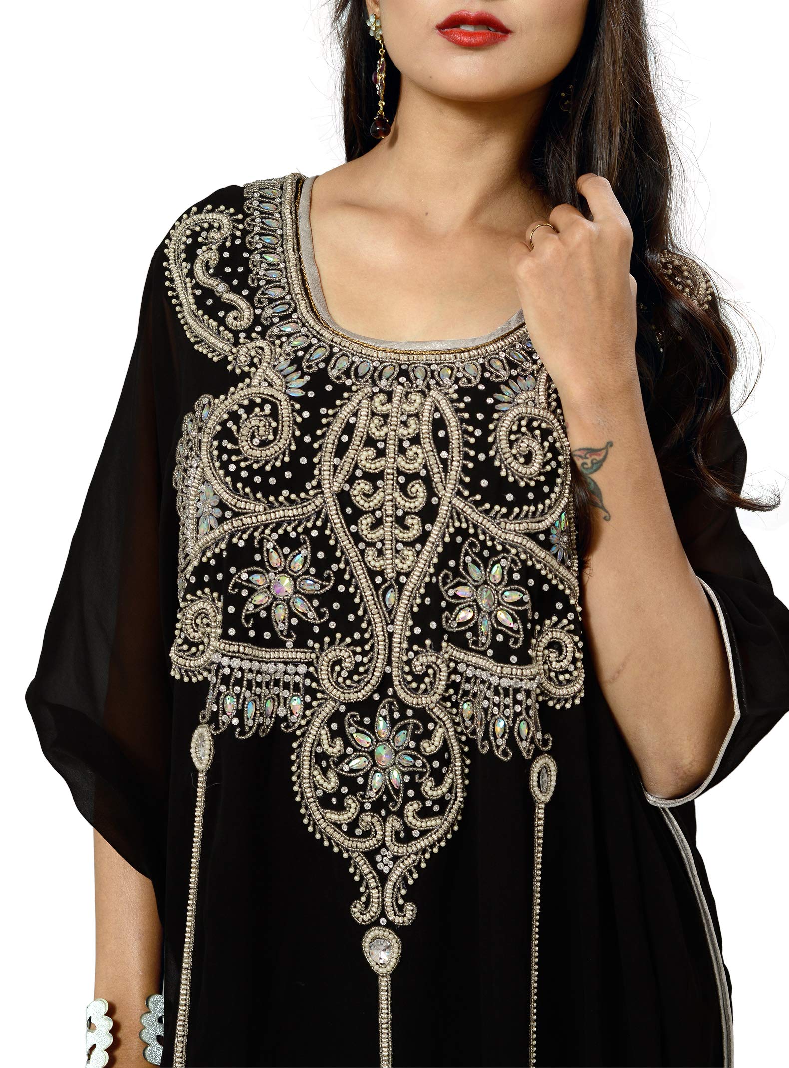 KoC Women's Kaftan Farasha Caftan Kimono Long Maxi Dress - Summer Beach Cover Up Dress Free Size - Perfect for Beach Vacations, Pool Parties & Boho Fashion