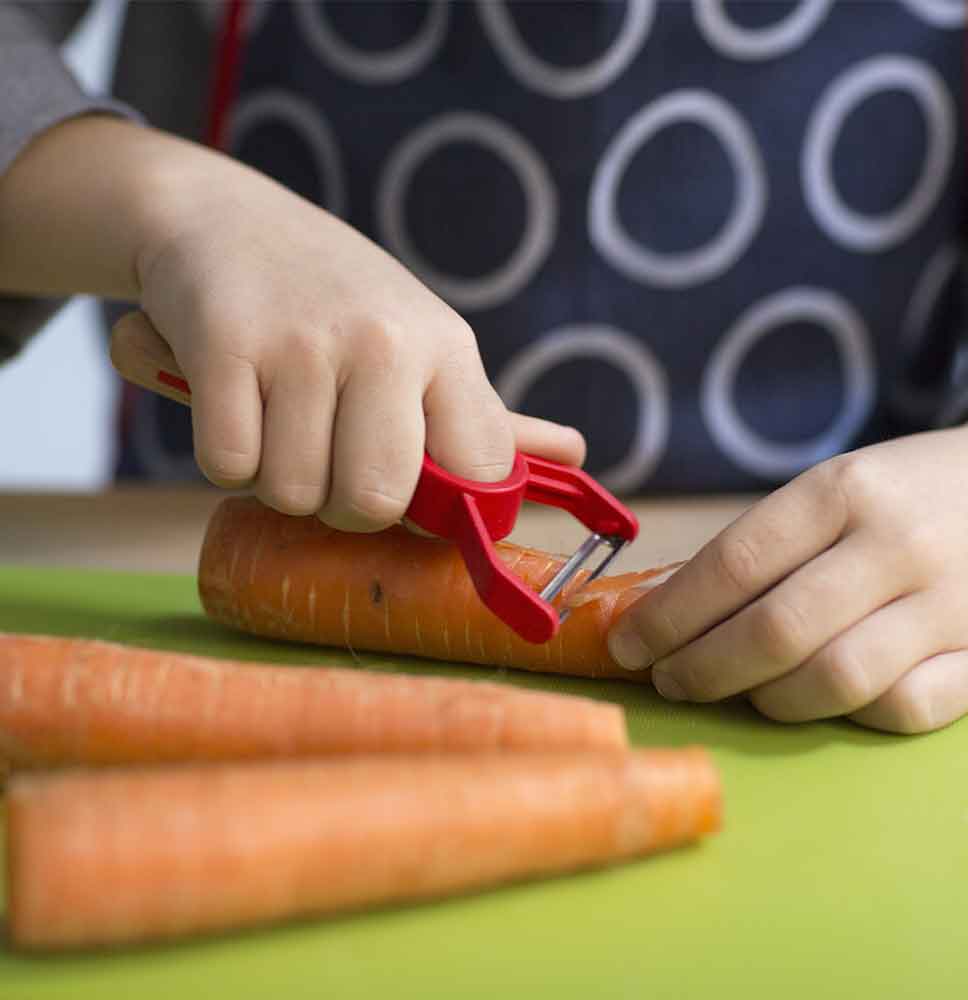 Opinel Mini Chef Kids Kitchen Knife Set - 3-Piece Safe Cooking Tools with Peeler & Finger Guard for Children | Perfect for First Cooking Lessons & Family Meal Prep