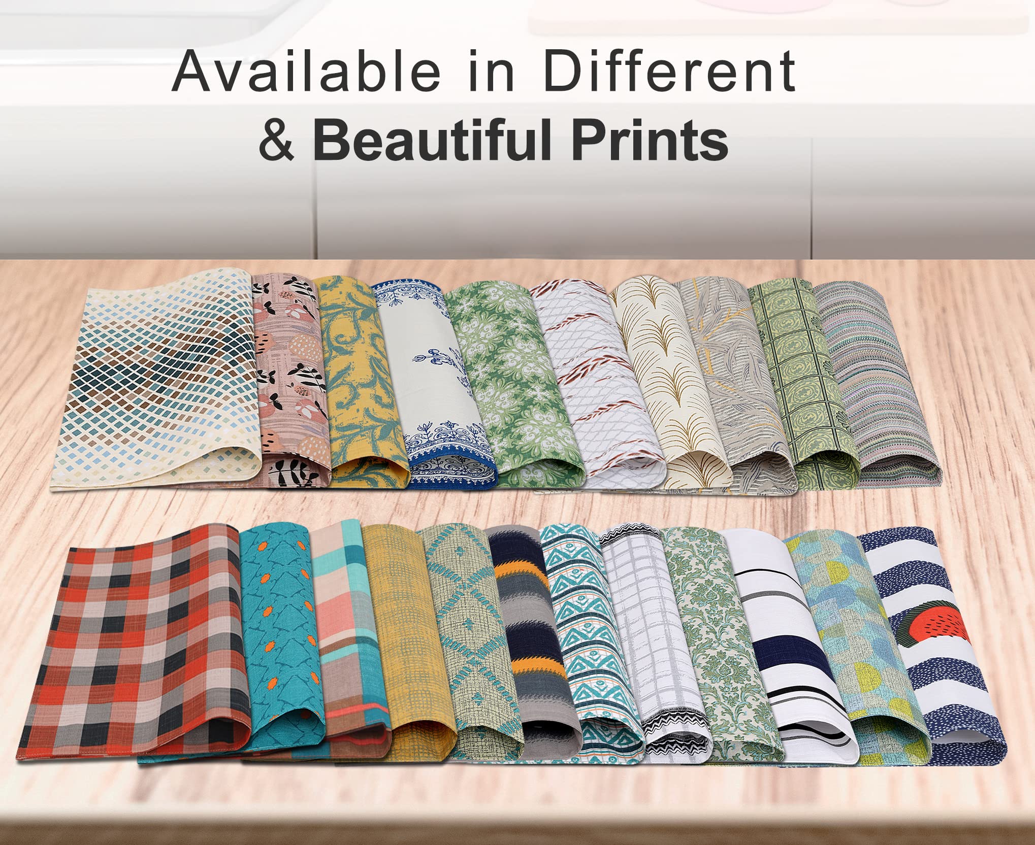 Premium Ruvanti 100% Cotton Placemats Set of 6 - 13x19 Inch Washable Dining Table Mats for Everyday Use, Holiday Dinners & Kitchen Decor - Christmas, Thanksgiving & Family Gatherings Table Linens
