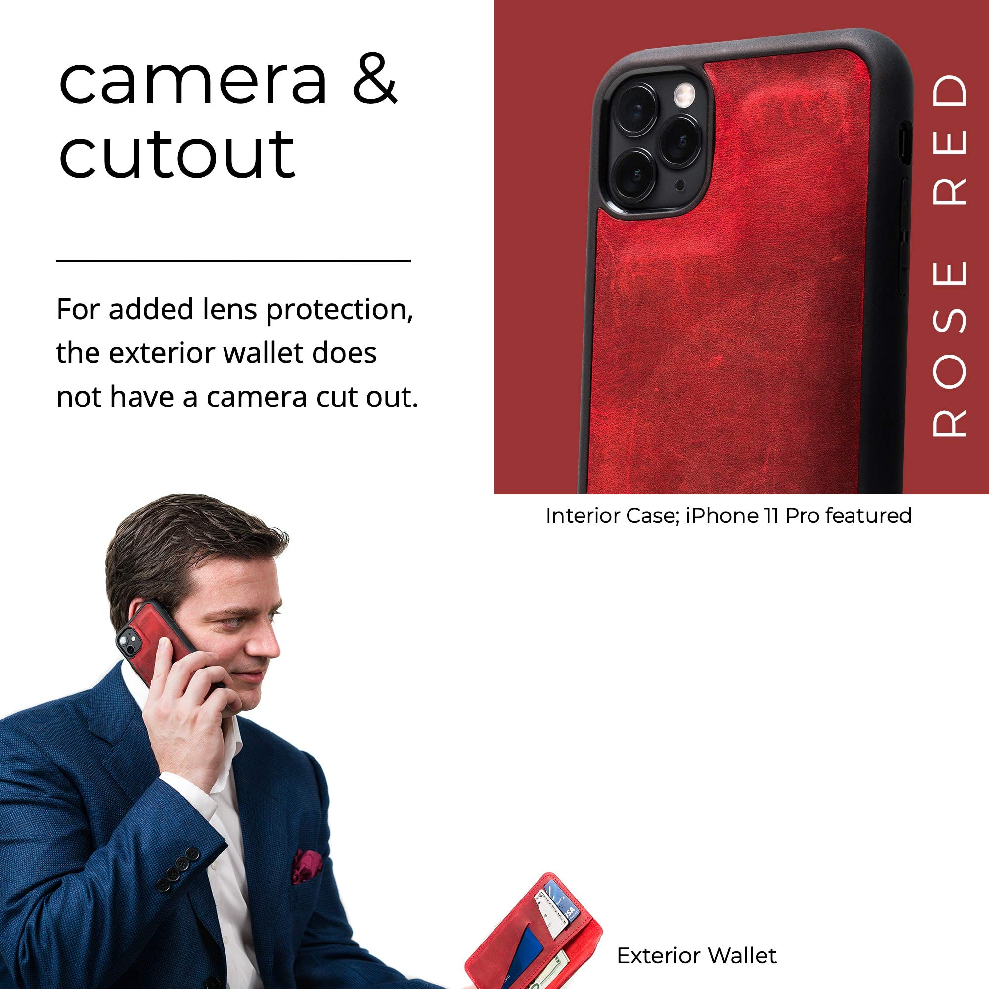 Premium Personalized 100% Genuine Leather Wallet Case for iPhone 11 - RFID Blocking Card Holder & Built-in Screen Protector | Handmade Magnetic Protective Phone Cover | Perfect for Business Travel & Everyday Use