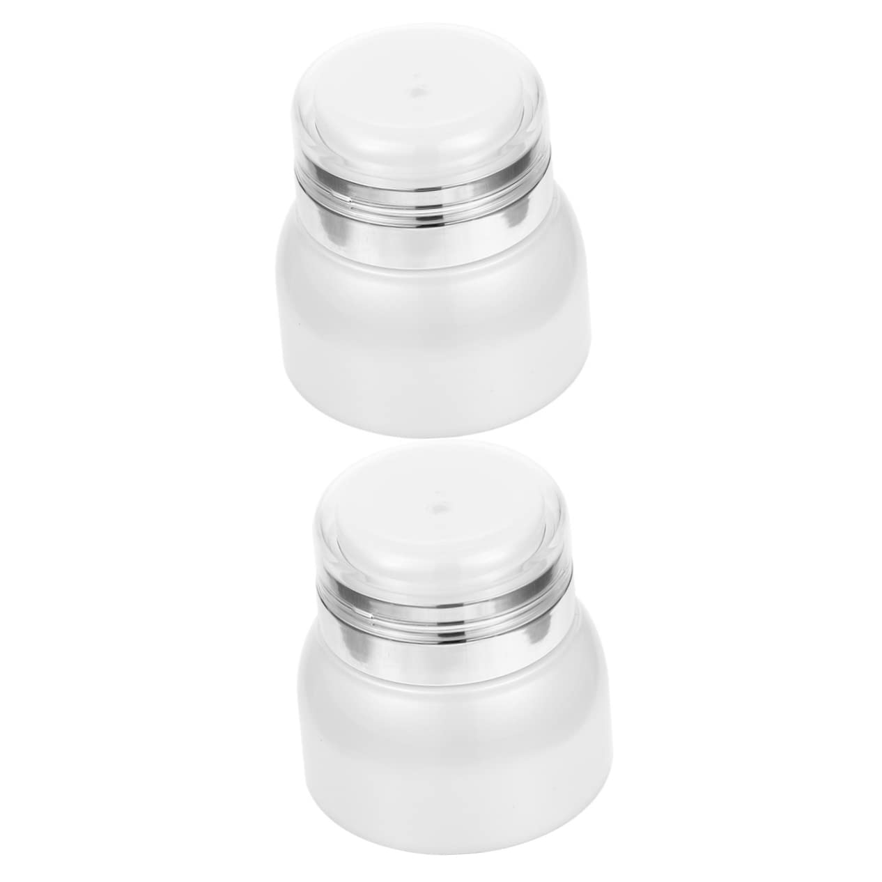 FRCOLOR 2-Pack Travel Size Airless Pump Jars - 1oz Leakproof Vacuum Cream Dispenser Bottles for Skincare, Lotion & Cosmetics | Portable Toiletry Containers for Travel, Gym & Daily Use