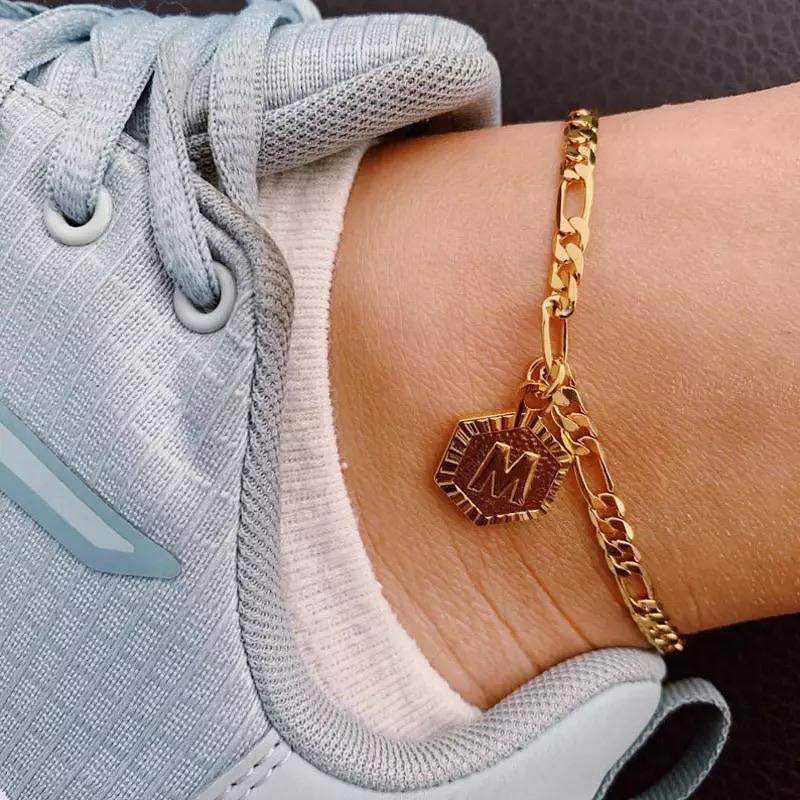 Personalized Initial Anklet for Women - Custom Name Ankle Bracelet - Dainty Gold Plated Jewelry Gift for Her - Perfect for Beach, Vacation & Everyday Wear