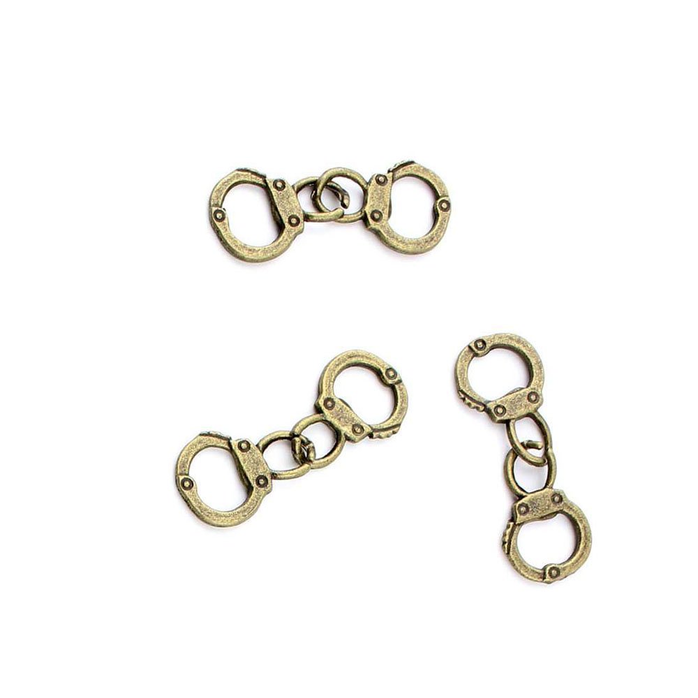 130PCS Antique Bronze Jewelry Charms Findings - Handcuff Pendants for DIY Jewelry Making, Craft Repair & Vintage Style Accessories - Perfect for Necklaces, Bracelets & Scrapbooking Projects