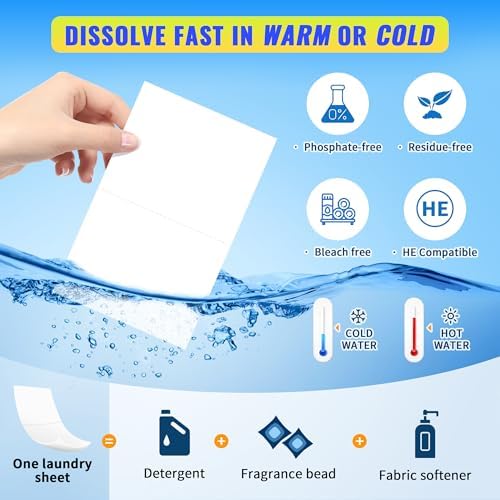 FIXSMITH Eco-Friendly Laundry Detergent Sheets - 200 Loads (100 Sheets) | Hypoallergenic, Plastic-Free & Ultra-Concentrated | Fresh Linen Scent | Perfect for Travel, Apartments & Sensitive Skin | Liquidless Laundry Detergent Strips for Sustainable Cleaning