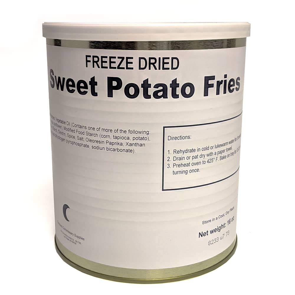 Freeze Dried Sweet Potato Fries - 16 Oz Can with 25 Year Shelf Life | Healthy Snack for Camping, Hiking & Emergency Food Storage