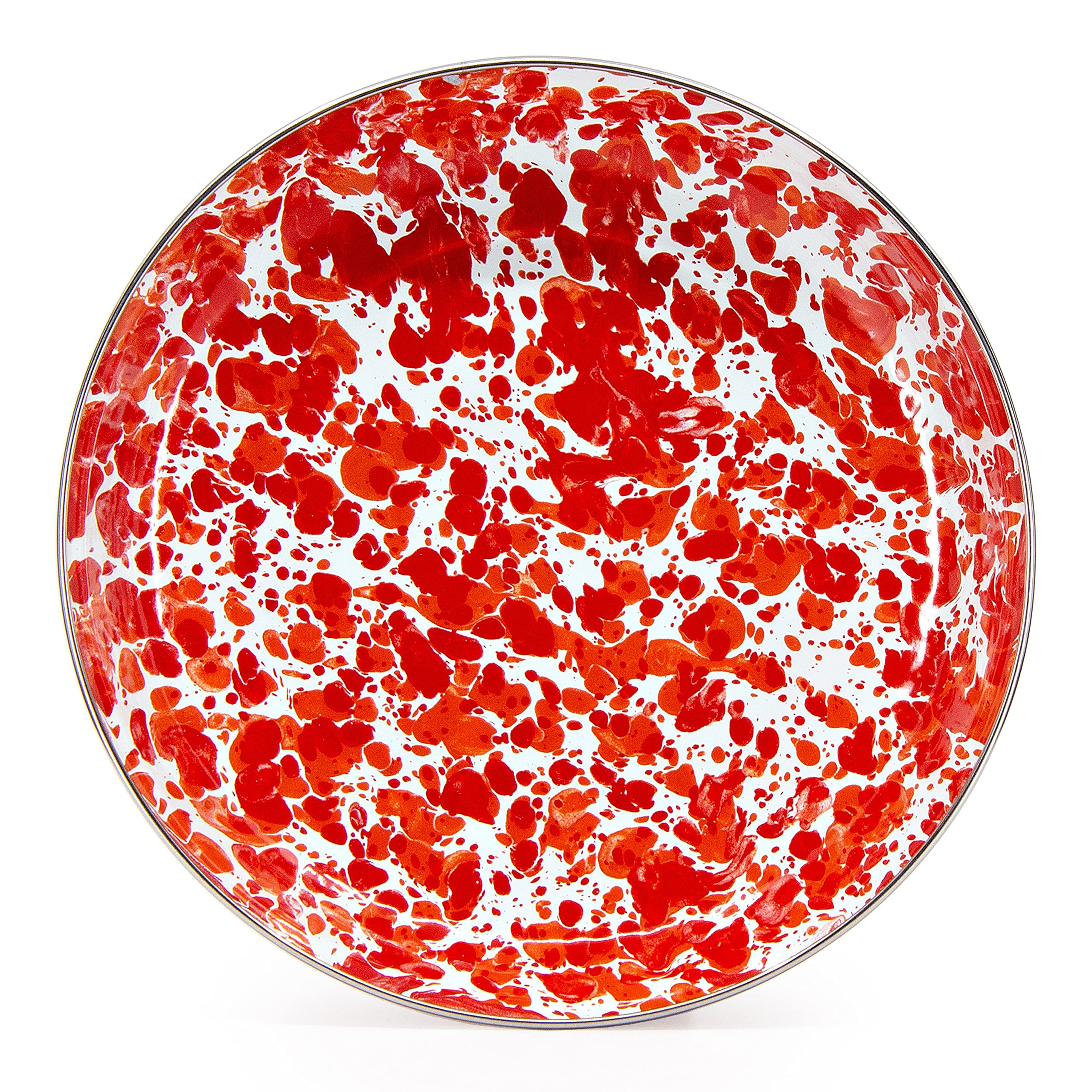 Golden Rabbit Enamelware Pasta Plates Set of 4 - 10 Inch Sunset Design Dinnerware for Italian Cuisine, Perfect for Home Dining, Restaurant Use & Gift Giving