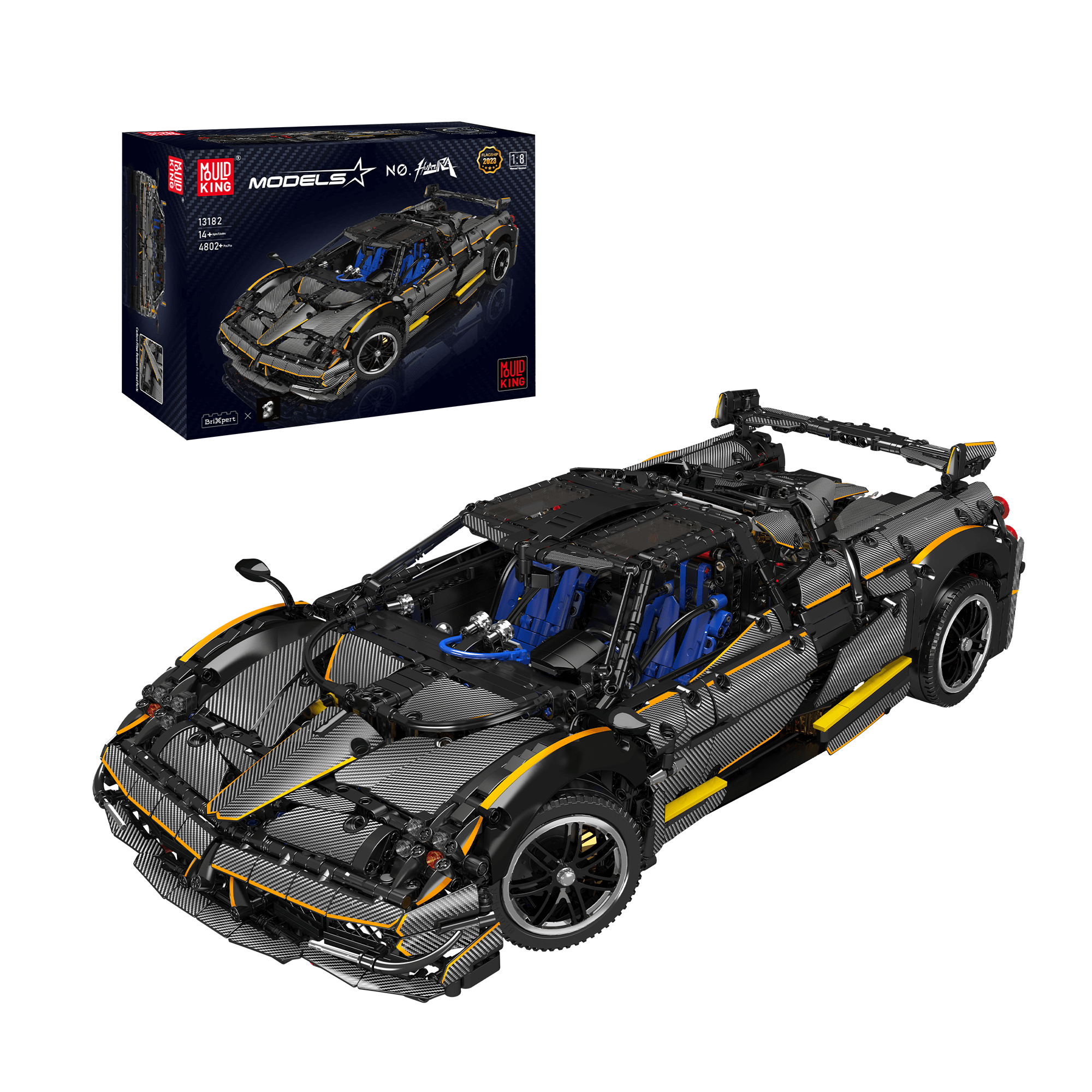 Mould King 13182 Huayra Hyper Car Model Building Set - 4,802 Piece Premium Building Blocks for Adults & Teens | Perfect for Collectors, DIY Enthusiasts & Home Office Decor
