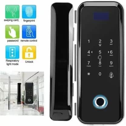 Hanutech Smart Biometric Glass Door Lock - Fingerprint & Keyless Entry for Glass Doors (Single or Double Sided Glass) - Perfect for Modern Offices, Smart Homes & Commercial Spaces