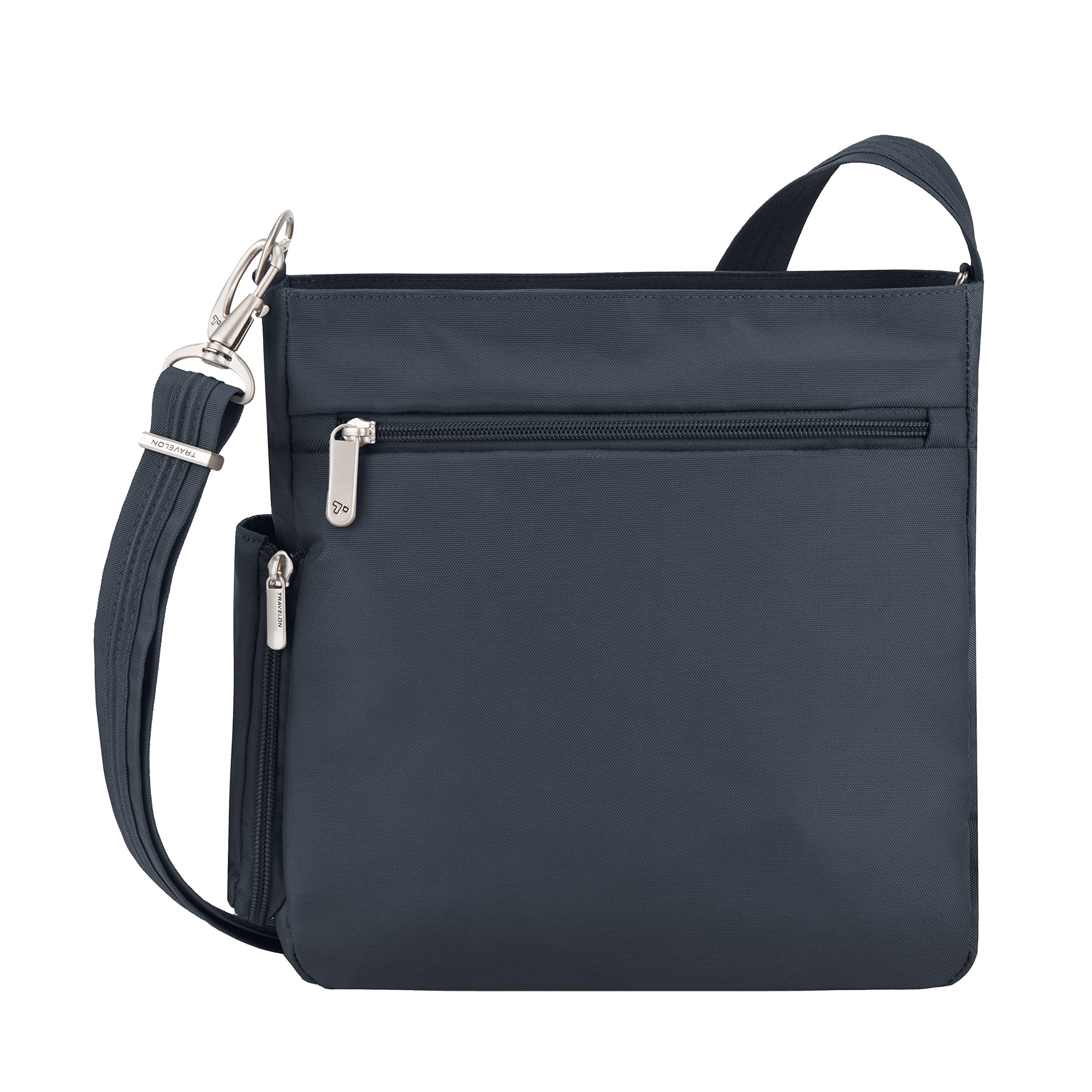 Travelon Anti-Theft Crossbody Bag for Women & Men - Secure RFID Blocking Purse for Travel, Commuting & Daily Use - Lightweight & Durable Nylon Design (Classic North/South Style)