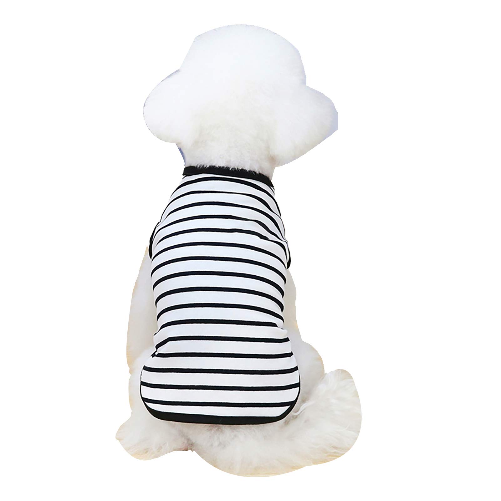 HEART SPEAKER Dog Vest - Striped Two-Legged Puppy Sleeveless Soft Vest for Small Dogs - Adjustable Pet Clothing for Comfort & Style (Black) - Perfect for Daily Walks, Outdoor Adventures & Photo Shoots