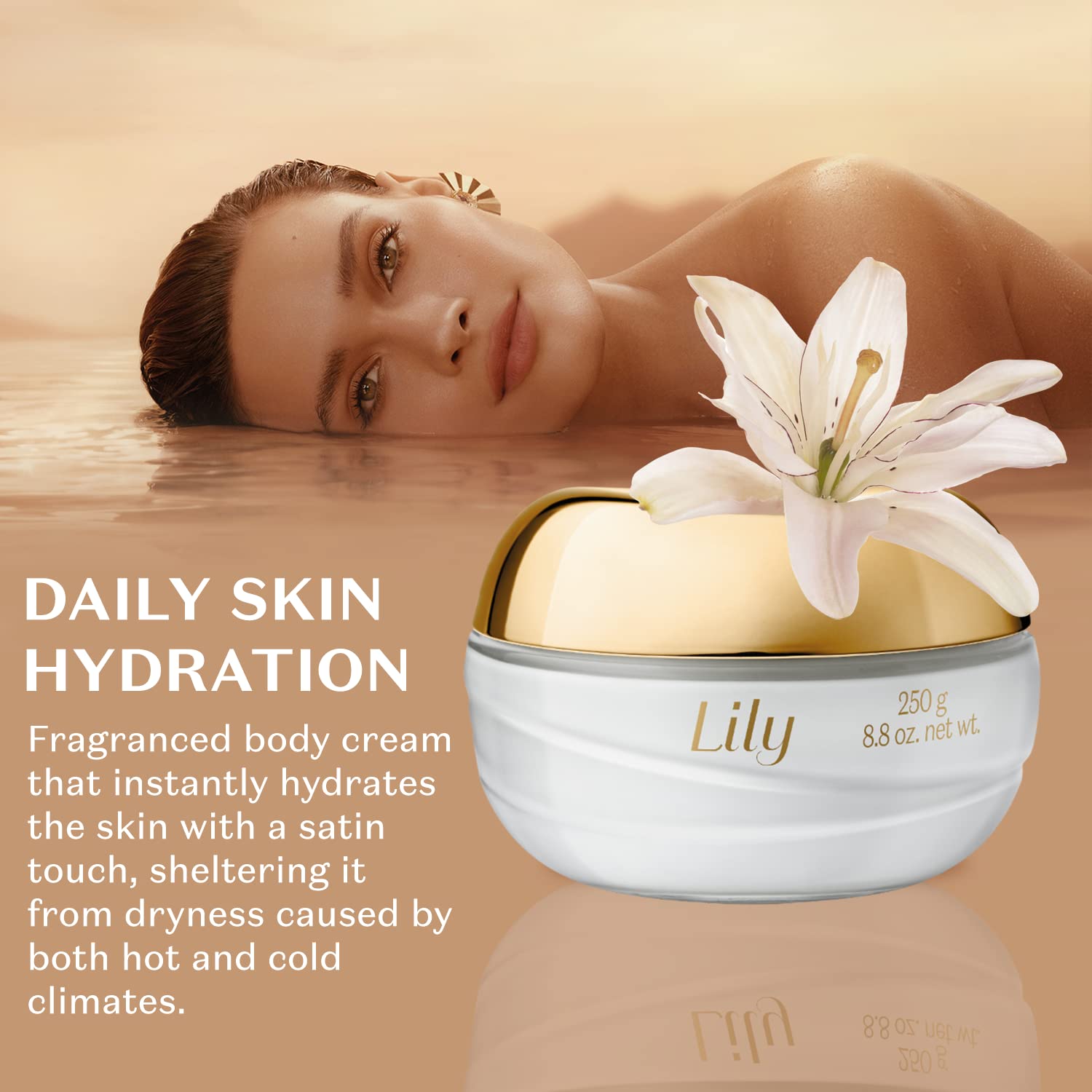 O Boticário Lily True Glow Gift Set - Eau de Parfum (2.5 fl oz), Nourishing Body Cream (8.8oz) & Shimmering Body Gel (8.8oz) - Floral Fragrance for Women, Perfect for Date Night & Special Occasions