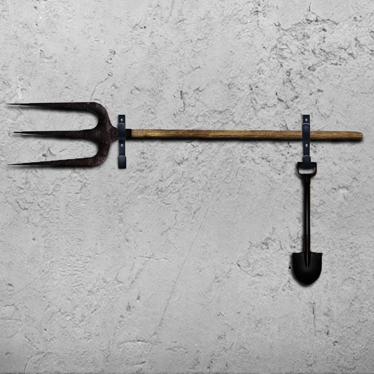 2-Pack Heavy Duty Black Aluminum Pool Pole Hangers with Screws - Durable Hook Holders for Swimming Pool Accessories, Telescopic Poles, Skimmers, Nets, Brushes & Vacuum Hoses - Perfect for Pool Maintenance & Cleaning