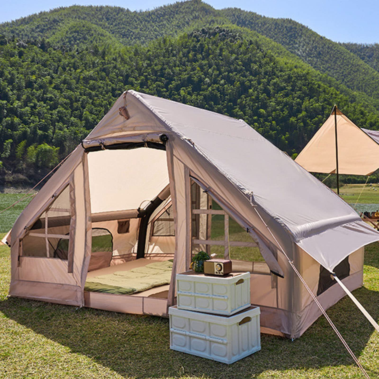 **Large Outdoor Inflatable Tent - Automatic Instant Setup, Spacious 210x300x200cm, Waterproof & Windproof for Family Camping, Beach, Picnics, and Outdoor Adventures**    (Note: This optimized title includes keywords like 