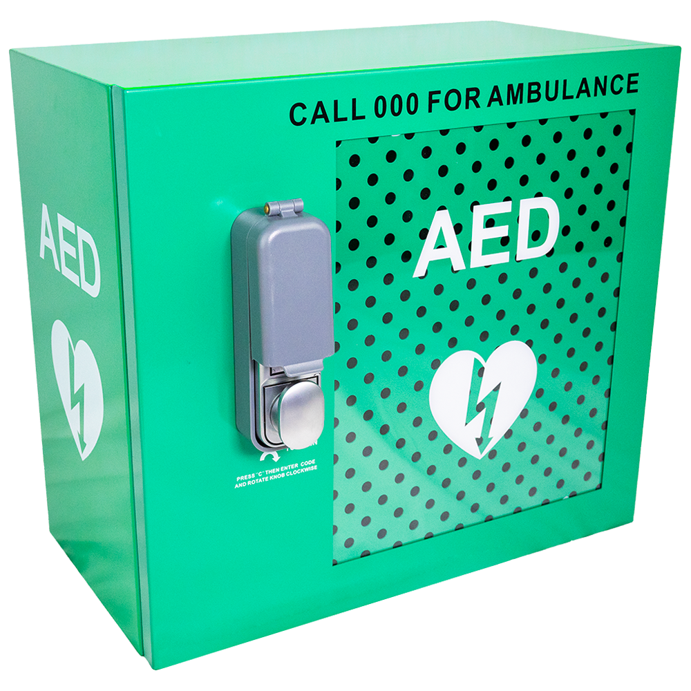 48 x 47 x 31cm Weatherproof Outdoor AED Cabinet with Alarm & Lock - Ideal for Schools, Gyms & Public Safety Areas