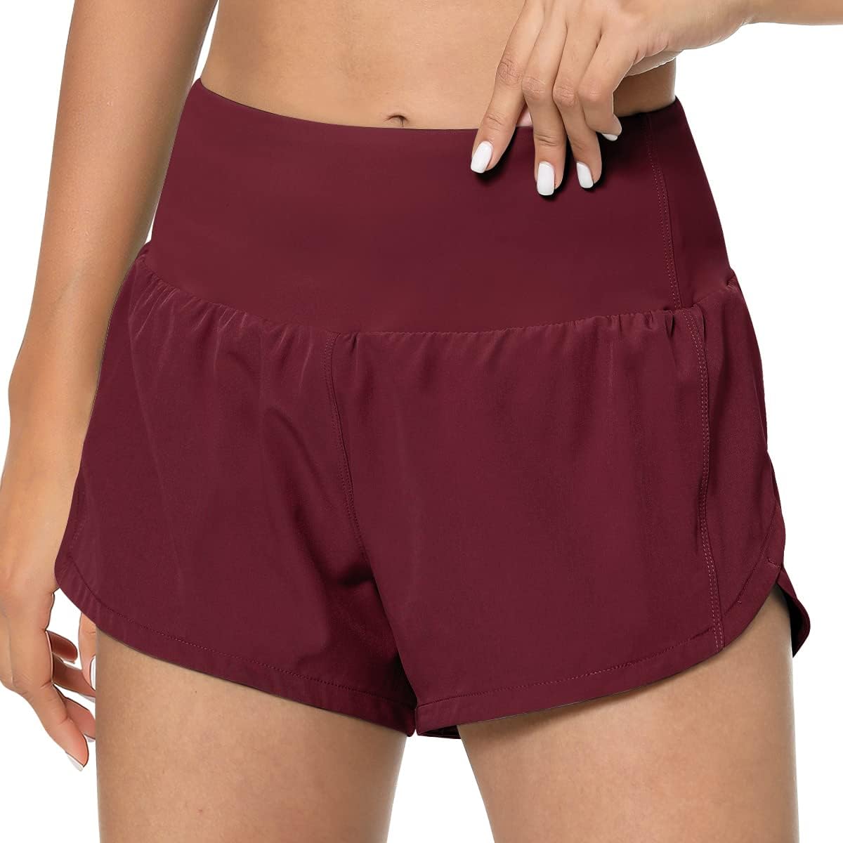 GYM RAINBOW Women's High Waisted Workout Shorts - Lightweight Quick Dry Athletic Running Shorts with Pockets for Gym, Yoga & Outdoor Activities