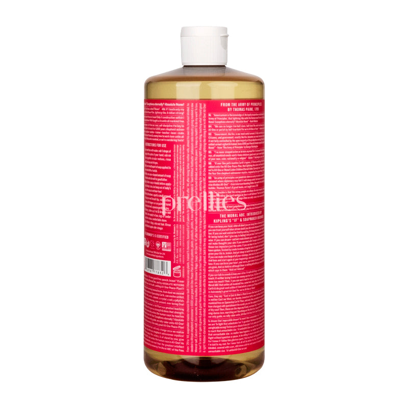 Dr. Bronner's Organic Rose Liquid Soap - 18-in-1 Pure Castile Soap, 32oz (946ml) for Face, Body, Hair & Home - Vegan, Fair Trade, Cruelty-Free - Perfect for Shower, Bath & Cleaning