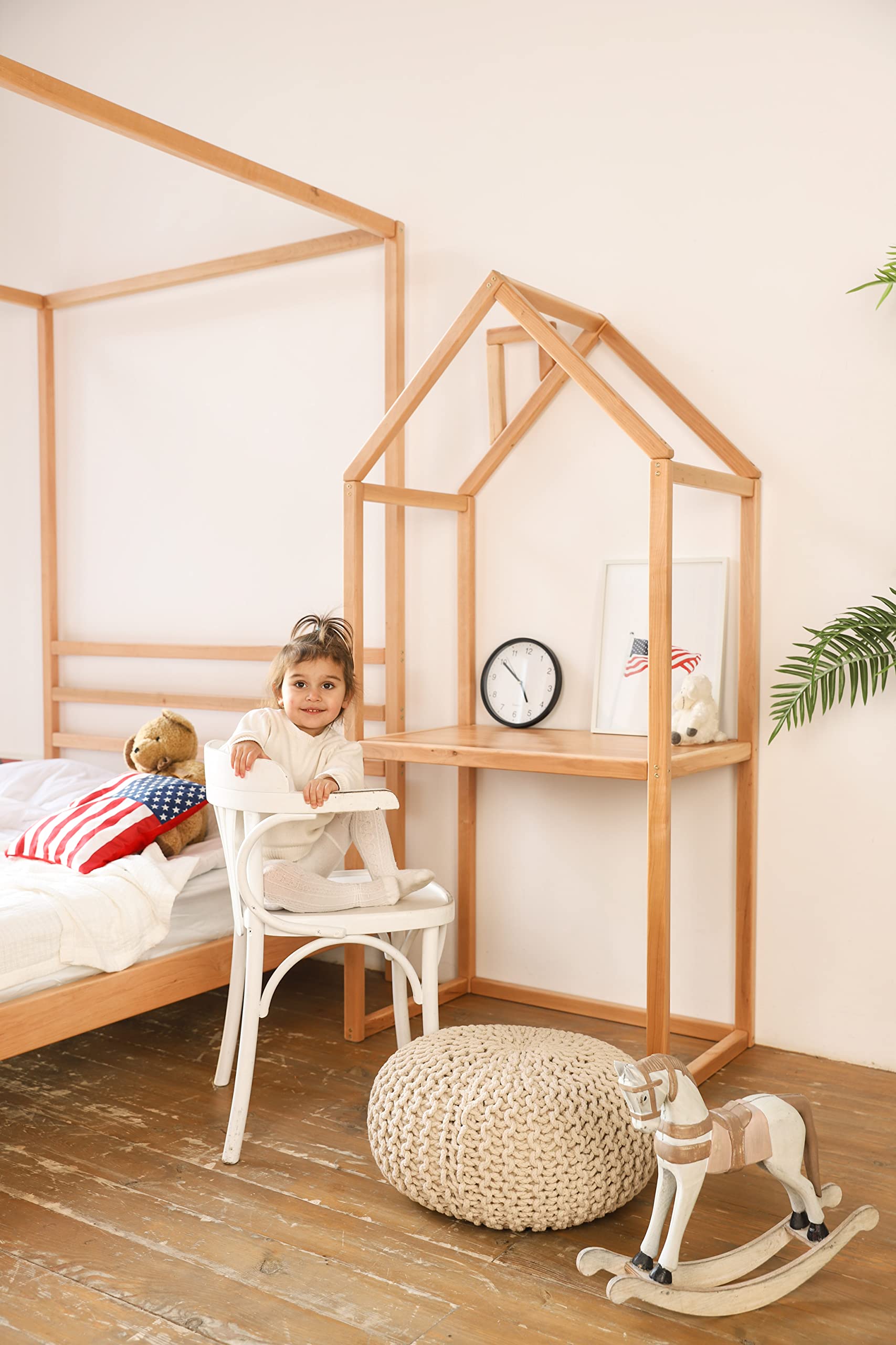 BUSYWOOD Toddler Table - Wooden Kids Activity Desk for Montessori Learning & Study - Natural Wood Children's Furniture for Home & Classroom - Perfect for Playtime, Arts & Crafts, and Homework