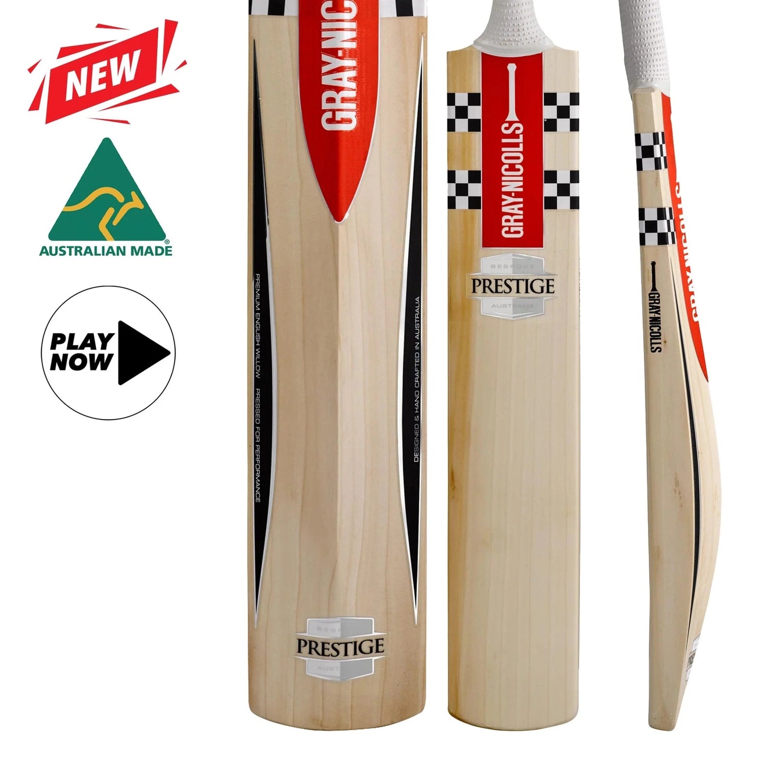 Gray Nicolls Prestige Adult Cricket Bat - Premium English Willow, Lightweight & Durable - Perfect for Club Matches & Professional Play
