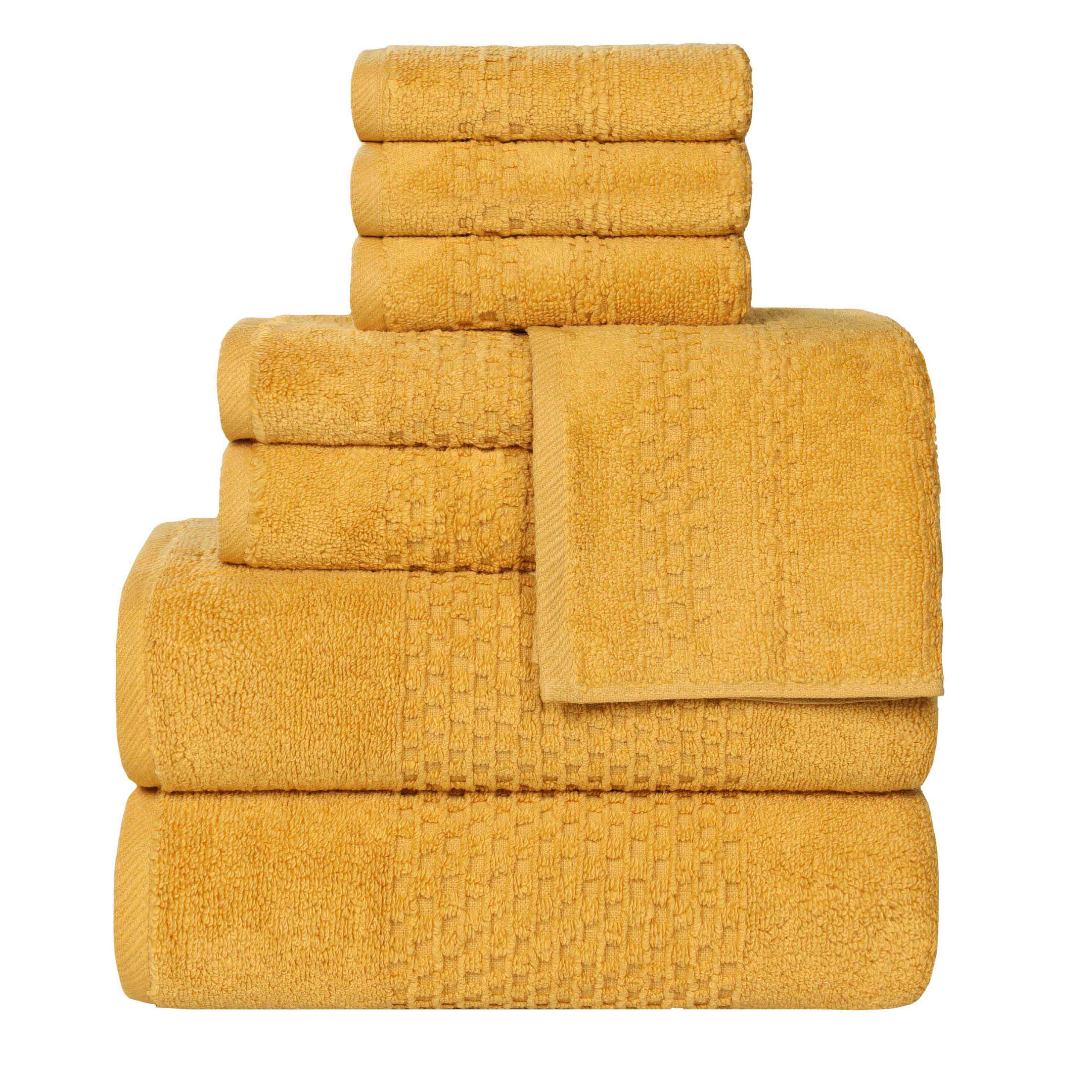 Playa Zero Twist Cotton Solid Waffle Textured 8-Piece Towel Set | Ultra Soft & Absorbent Bath Towels for Spa, Beach & Luxury Home Use