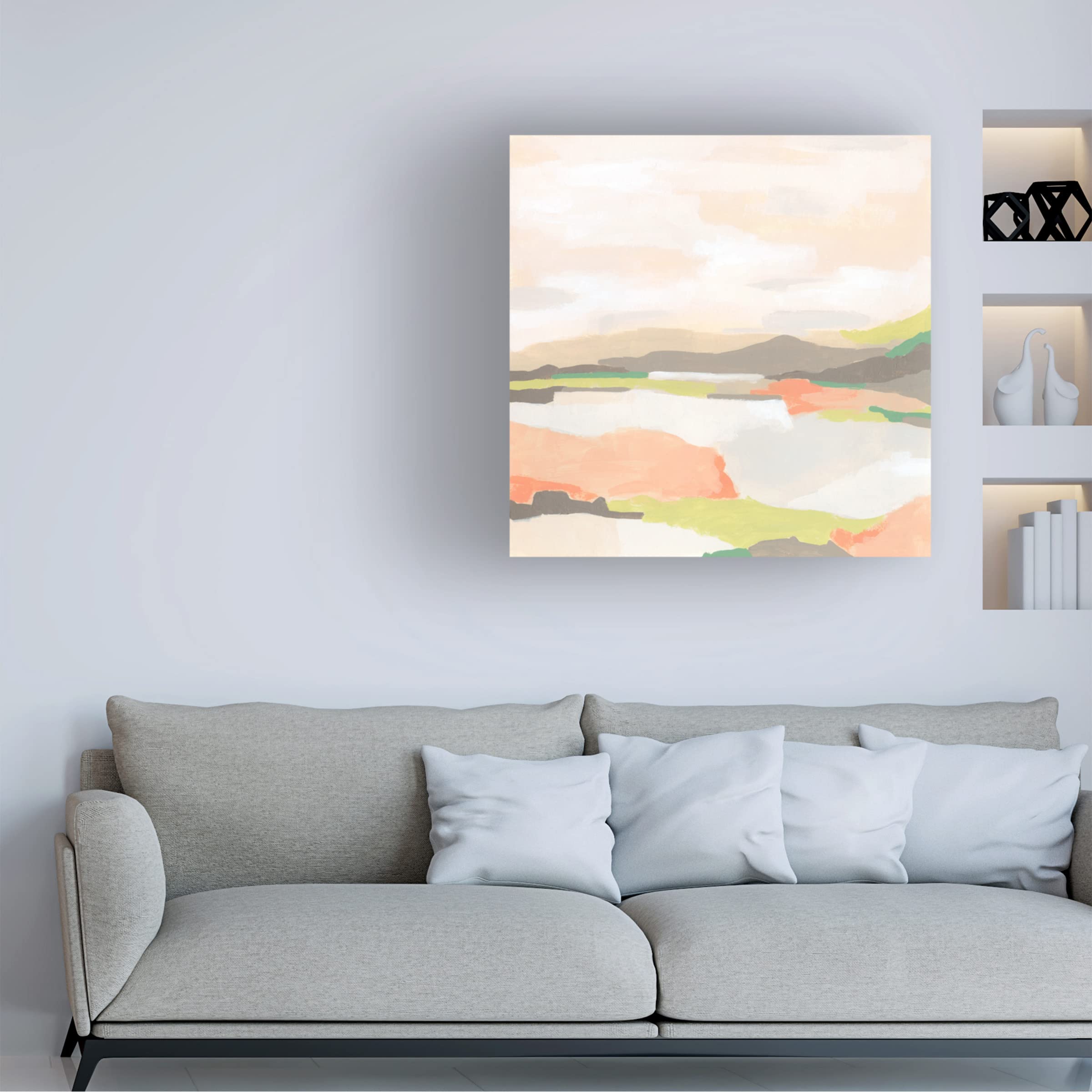 Trademark Fine Art 'Valley Song I' Canvas Wall Art Print by June Erica Vess - Nature Landscape Painting for Living Room, Bedroom & Office Decor