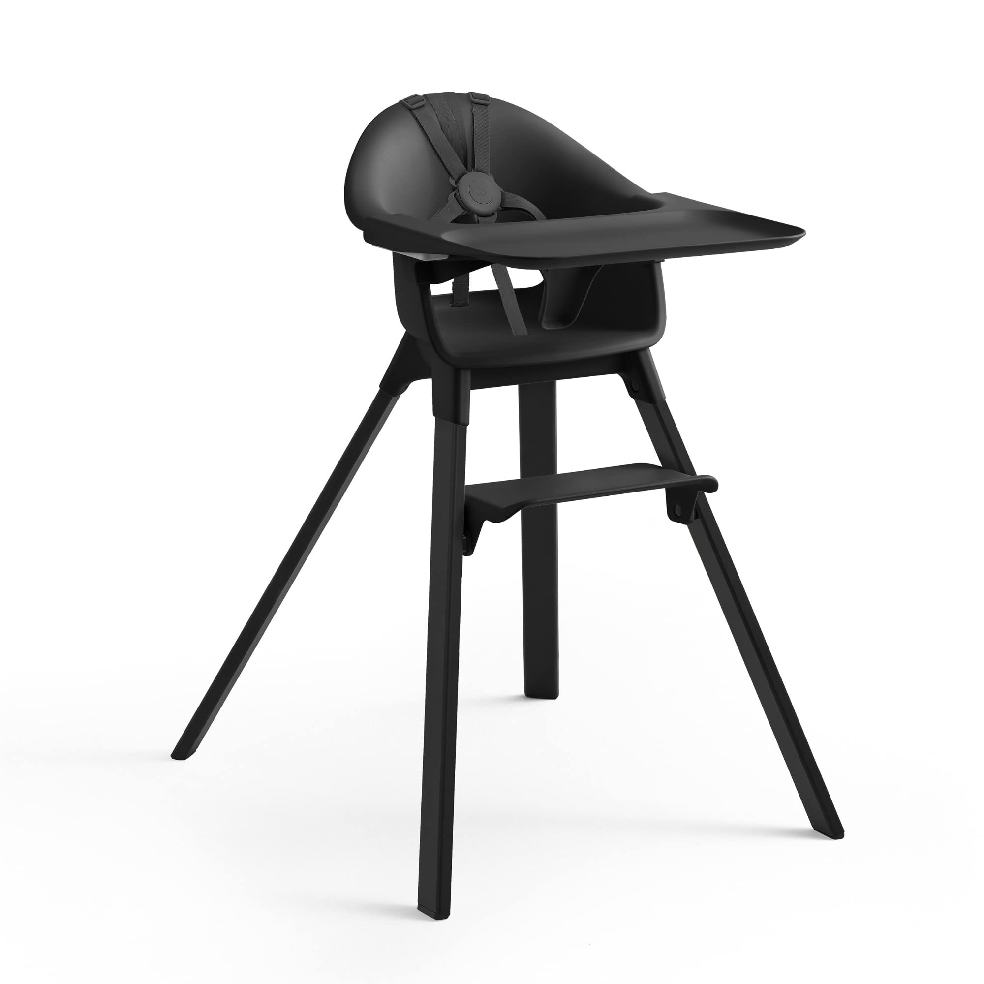 Stokke Clikk High Chair for Babies & Toddlers - Adjustable Ergonomic Design with Tray & Safety Harness - Lightweight, Durable & Portable - Ideal for Home, Travel & Restaurants - Perfect for 6-36 Months (Up to 33 lbs) - Midnight Color