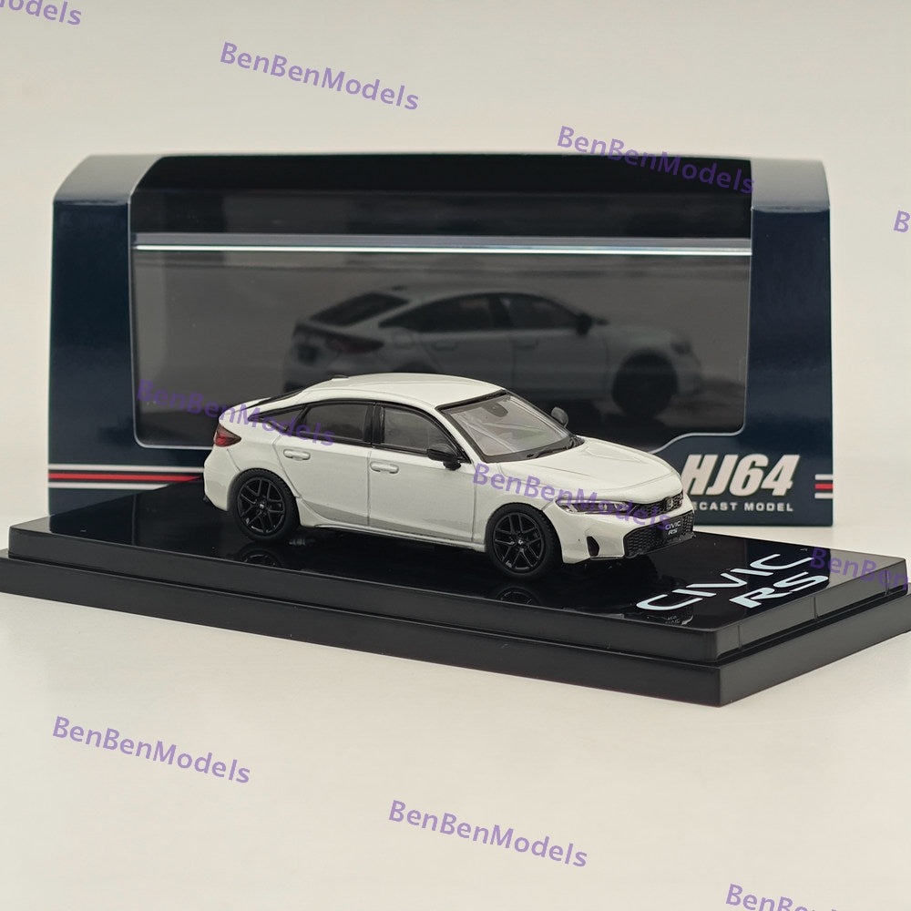 1/64 Scale Hobby Japan Honda Civic RS Platinum White Pearl Diecast Model Car HJ642046AW - Collectible Miniature for Display, Gifts & Car Enthusiasts