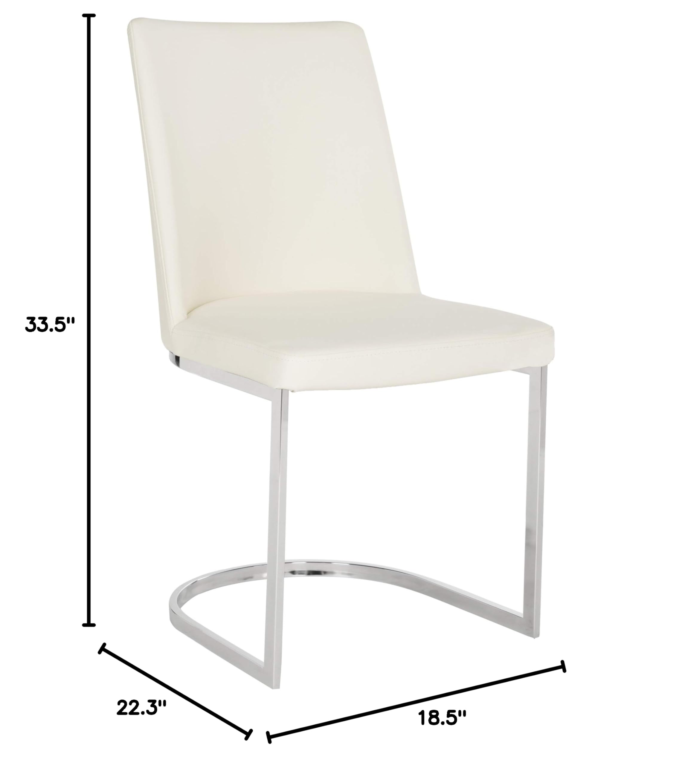 Safavieh Parkston White Glam Side Chair - Elegant Dining Room Accent Chair for Home Decor, Kitchen, and Living Room