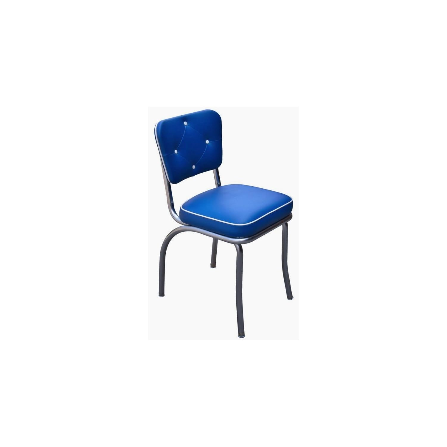 Lucy Diner Chair - Royal Blue Upholstered Dining Room Chair with Wooden Legs | Comfortable & Stylish Seating for Home, Restaurant, and Cafe Use
