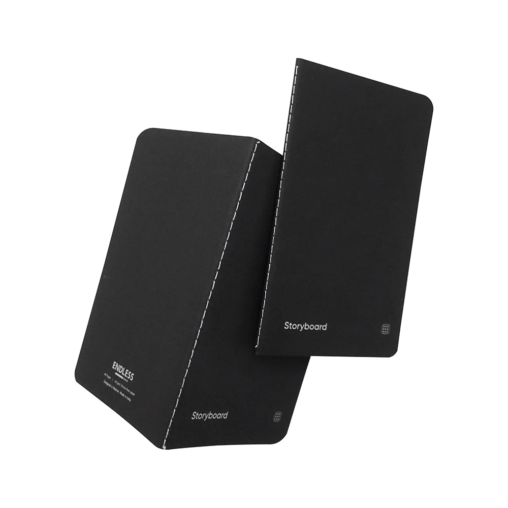 Endless Storyboard Pocket Notebook Set of 2 - Black Mini Notebooks for Journaling, Sketching & Note Taking - Perfect for Travel, Office & School Supplies