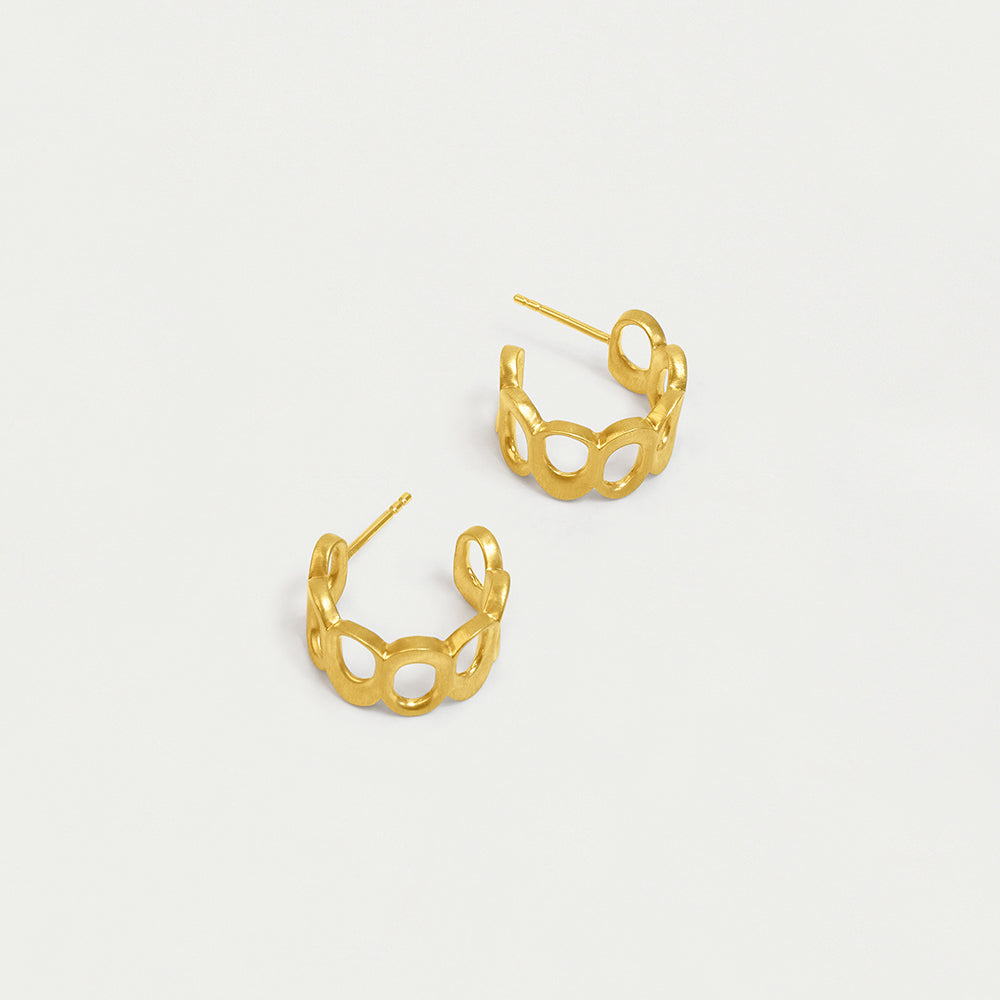 Crosby Link Huggie Hoop Earrings - 14K Gold Huggie Hoops for Women - Perfect for Everyday Wear, Work & Special Occasions
