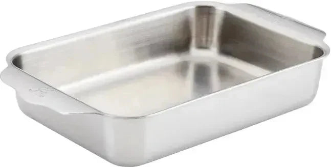 Hestan Provisions 10 x 7 Inch Stainless Steel Baker Pan - Perfect for Baking Cakes, Bread, and Casseroles | Durable & Non-Stick Oven Safe Baking Sheet