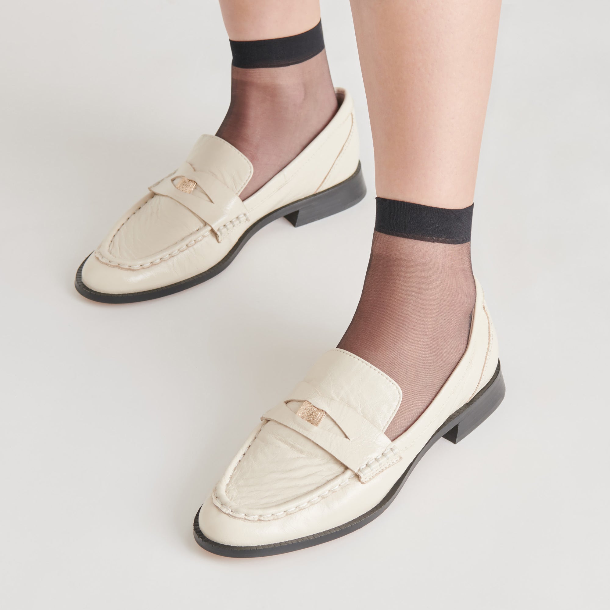 HILLY Women's Loafers in Ivory Coin Color - Comfortable Slip-On Shoes for Casual Wear, Office & Travel
