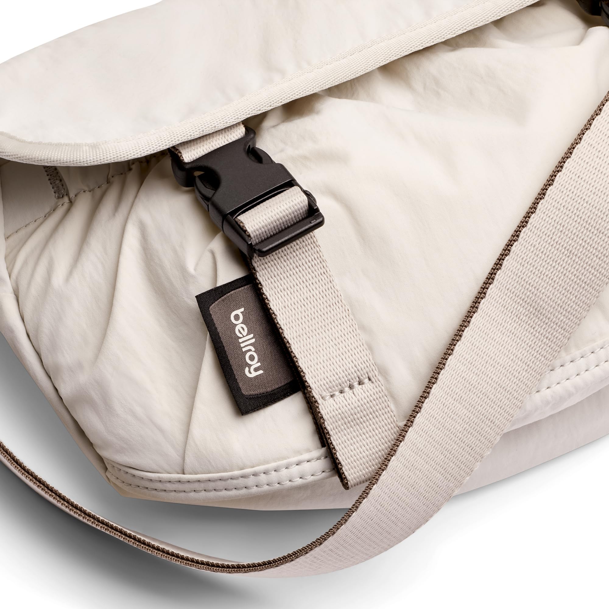 Bellroy Cinch Mini Messenger Bag - 6L Lightweight Compact Shoulder Bag with Water-Resistant Fabric & Effortless Organization - Oat Color - Perfect for Travel, Work & Everyday Carry