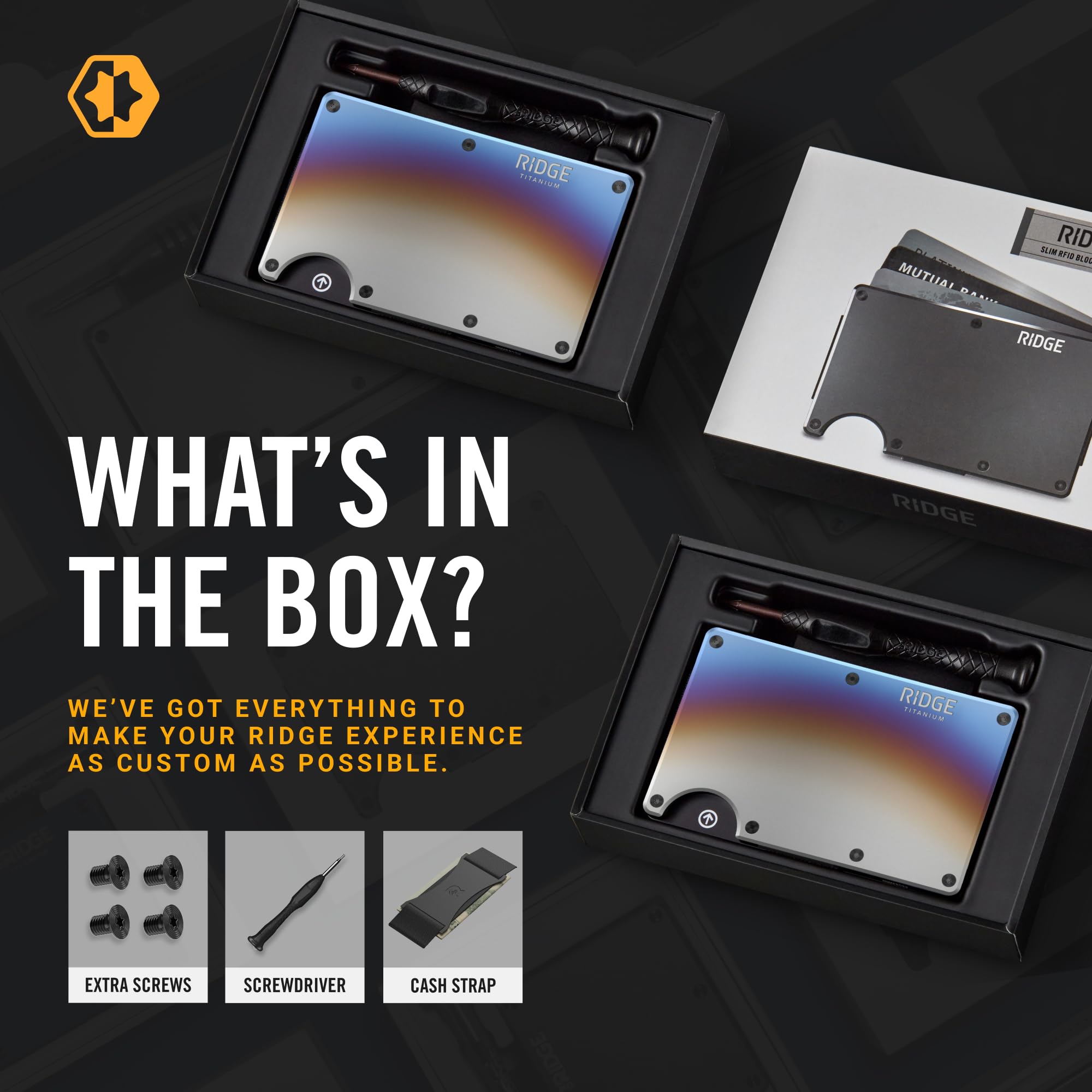 The Ridge Wallets for Men - Slim Minimalist RFID Blocking Front Pocket Wallet & Card Holder (Burnt Titanium) - Perfect for Travel, Business & Everyday Carry
