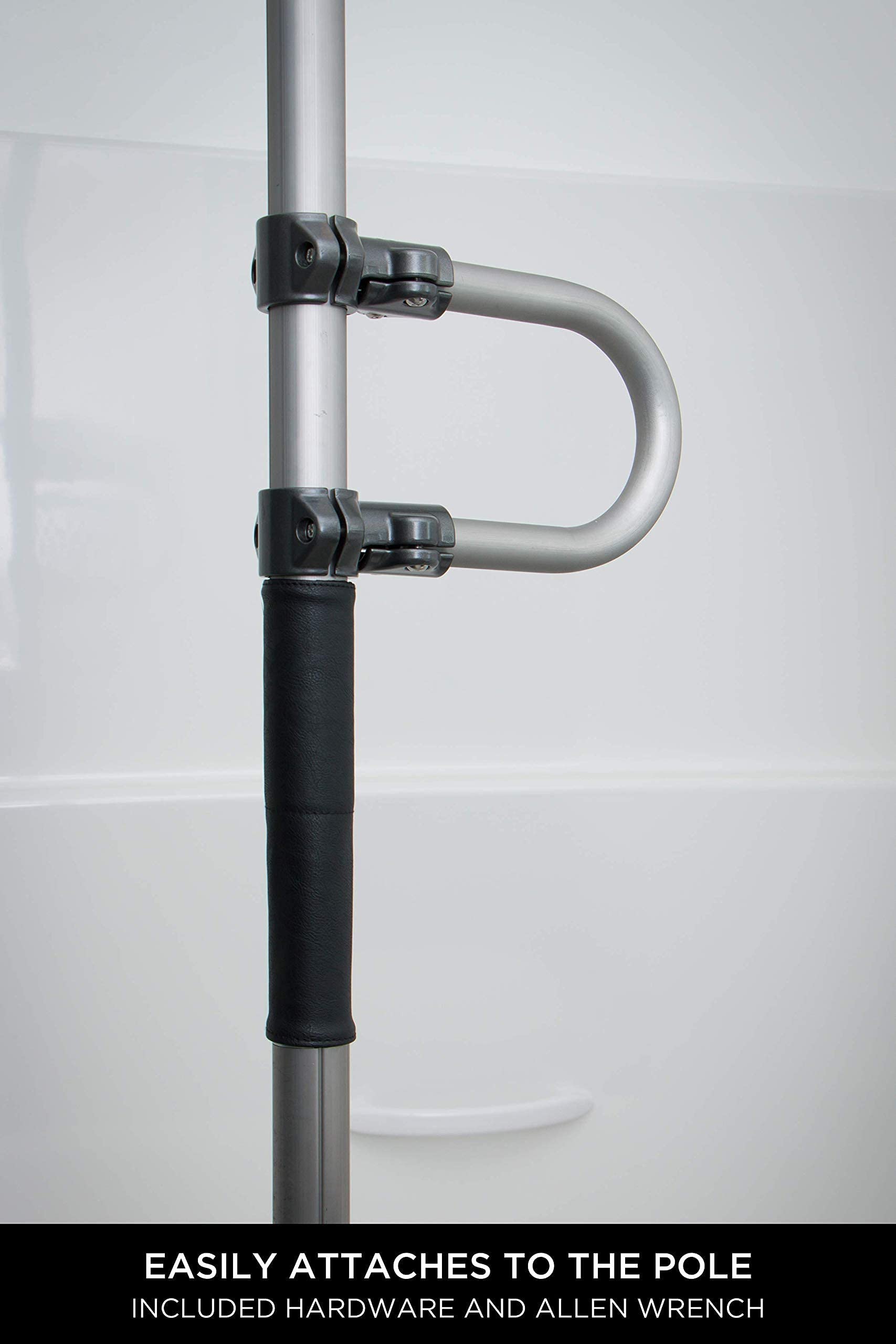 Signature Life Single Grab Bar - Compatible with Signature Life Sure Stand Pole - Graphite - Bathroom Safety Handle for Seniors & Disabled - Ideal for Showers, Toilets & Bathtubs