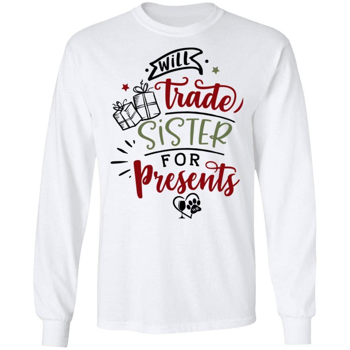WineyBitches.Co Funny Sibling Gift T-Shirt - Ultra Cotton Long Sleeve Tee for Christmas, Birthday & Family Gifts | Sarcastic Humor Apparel for Sisters & Brothers