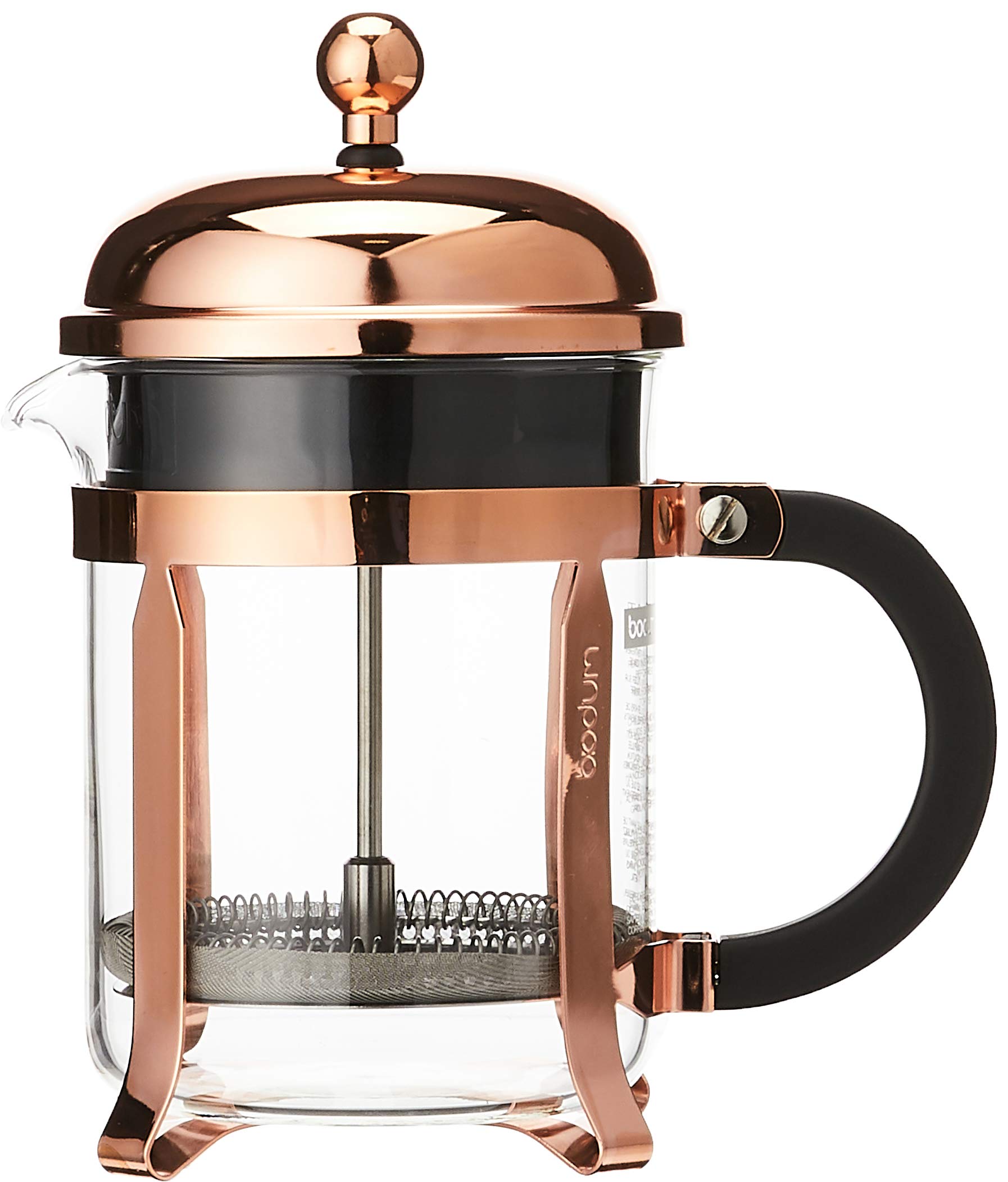 BODUM Chambord 4 Cup French Press Coffee Maker - 17 oz (0.5L) Copper Plated Stainless Steel - Perfect for Home, Office & Camping Brewing