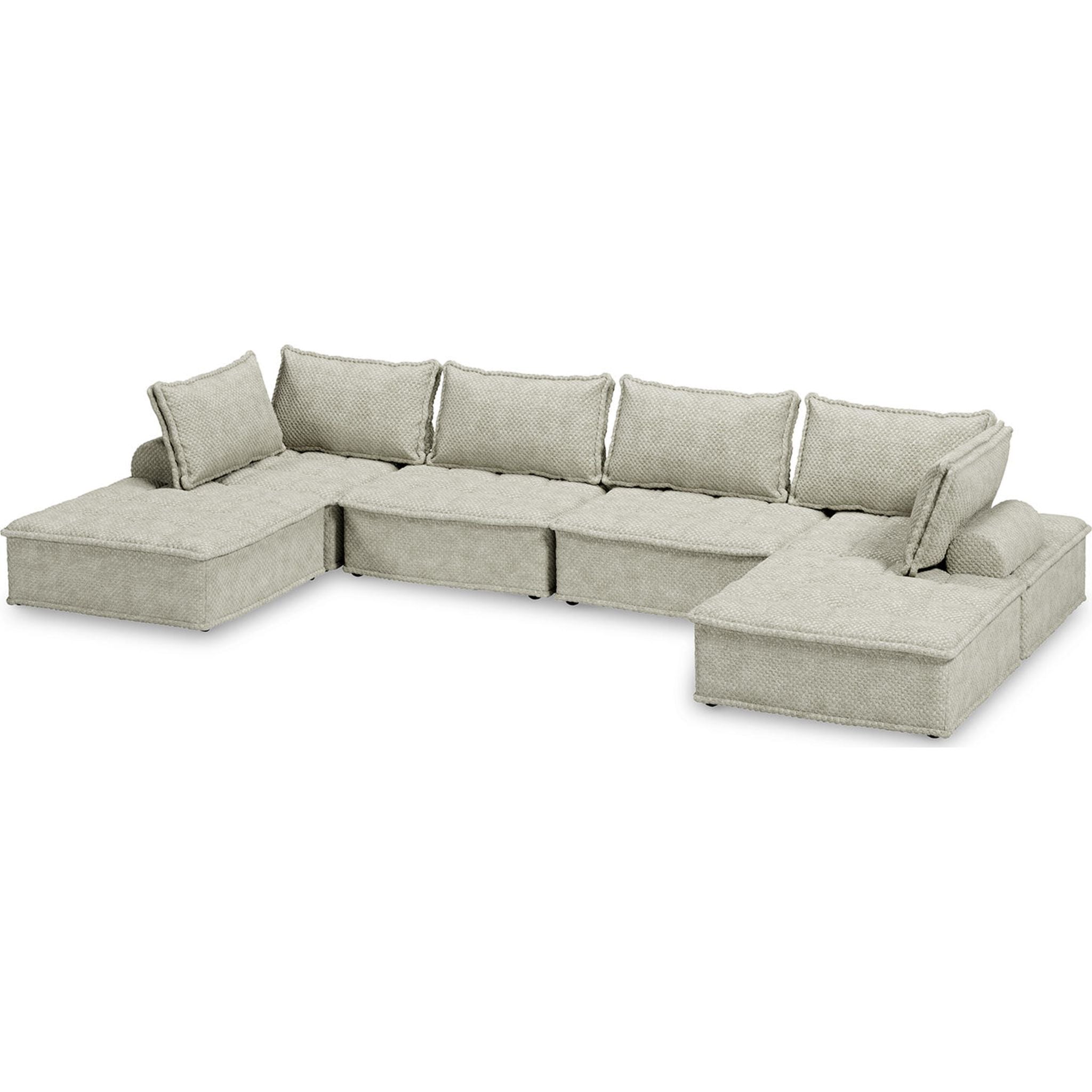 6-Piece Modular Sectional Sofa Set - Modern L-Shaped Couch with Reversible Chaise for Living Room, Family Room & Home Theater