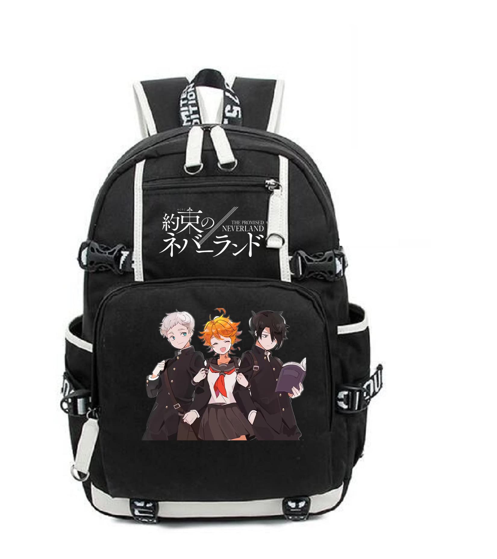 ISaikoy Anime The Promised Neverland Backpack - Stylish Laptop Bag & School Bookbag for Teens, Water-Resistant Daypack with Shoulder Straps | Perfect for School, Travel & Anime Conventions