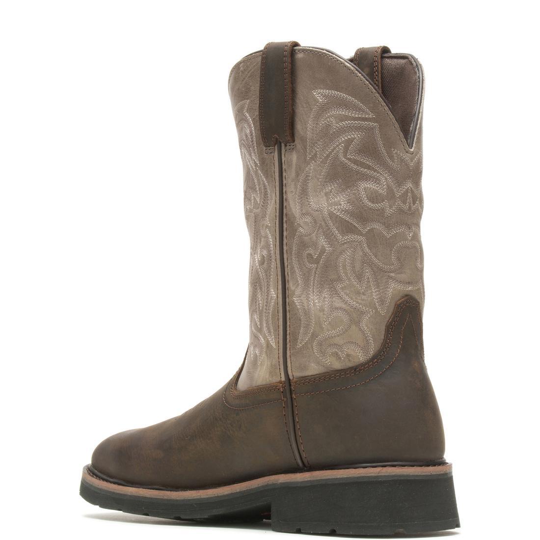 Rancher Dark Taupe Steel Toe Waterproof Pull-On Wellington Work Boots - Durable Safety Footwear for Construction, Farming & Outdoor Work