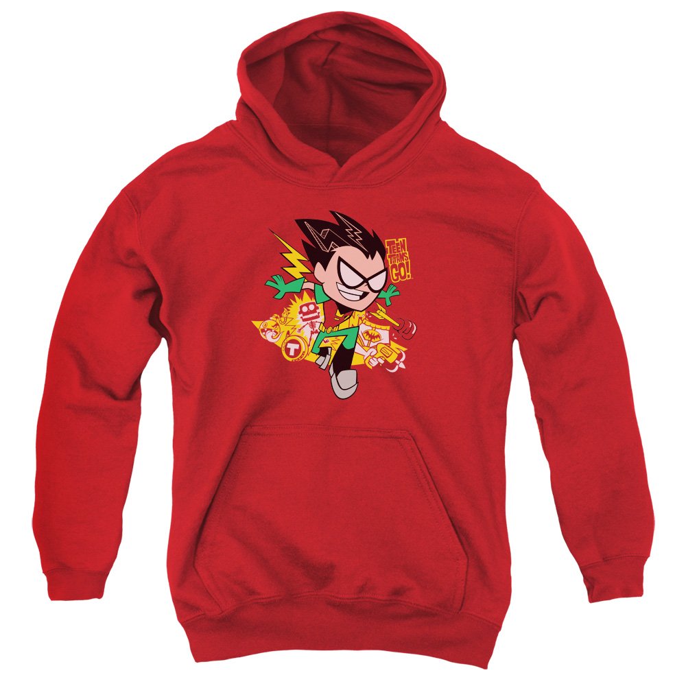 Teen Titans Go Robin Unisex Pullover Hoodie for Kids & Teens - Soft Cotton Sweatshirt for Boys & Girls - Perfect for Cosplay, Halloween & Everyday Wear