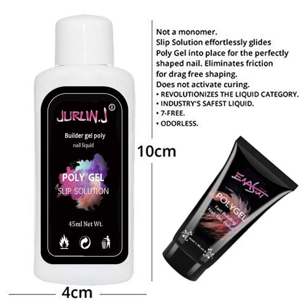 3pcs Poly Gel Nail Liquid Slip Solution 45ml - Professional Nail Glide Solution for Poly Gel, Acrylic & Builder Gel Extensions | Easy Soak-Off Application | Perfect for Salon & Home Nail Art DIY